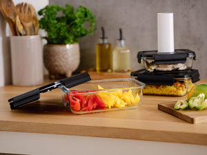 RECTANGLE VACUUM GLASS CONTAINER - 1040ML - SET - 4PC - 5