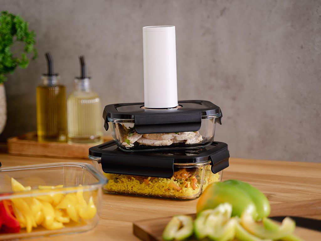 SUORAKULMAINEN VAKUUMI LASISÄILIÖ – 1040ML – SETTI – 4 KPL - 4