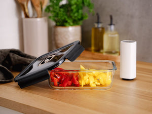 SUORAKULMAINEN VAKUUMI LASISÄILIÖ – 1480ML – SETTI – 4 KPL - 2