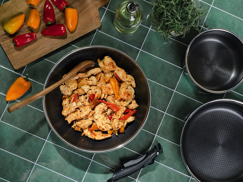 WOKKIPANNU IRROTETTAVALLA KAHVALLA 30CM SETTI
