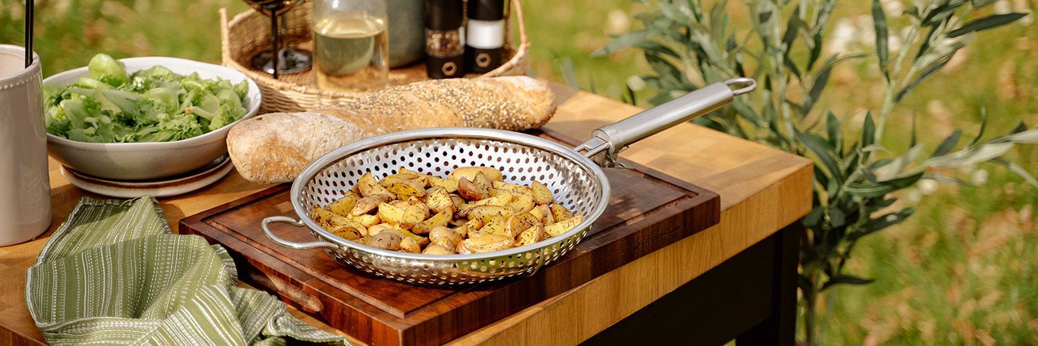 BBQ-GRILLIPANNU IRROTETTAVALLA KAHVALLA 28 CM