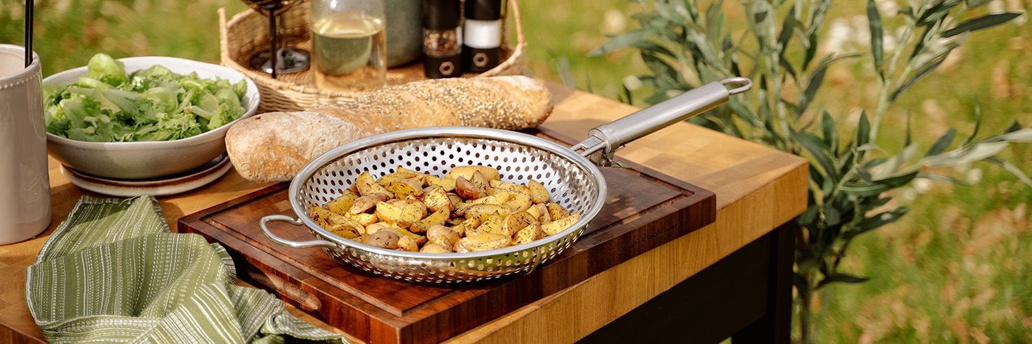 BBQ-GRILLIPANNU IRROTETTAVALLA KAHVALLA 28 CM