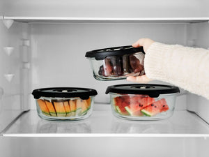 ROUND VACUUM GLASS CONTAINER – 930ML SET - 4PC - 2