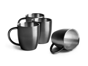 RUOSTUMATTOMASTA TERÄKSESTÄ VALMISTETTU MUKISETTI 4 KPL - 1