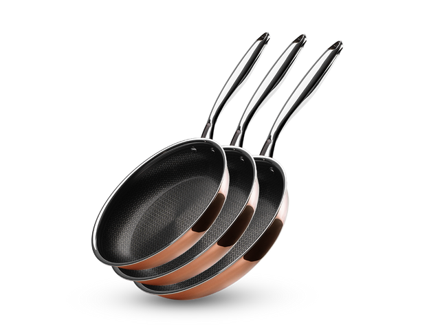 KUPARI HYBRID NON-STICK PAISTINPANNUSARJA - 3 OSAA - 1