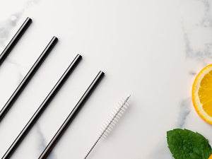 REUSABLE STEEL STRAWS - STRAIGHT - 4