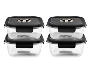 NELIÖN MUOTOINEN VAKUUMI LASISÄILIÖ – 1230ML – SETTI – 4 KPL - 1