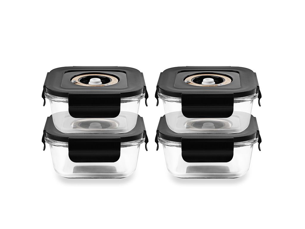 NELIÖN MUOTOINEN VAKUUMI LASISÄILIÖ – 525ML – SETTI – 4 KPL - 1