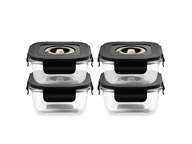 NELIÖN MUOTOINEN VAKUUMI LASISÄILIÖ – 525ML – SETTI – 4 KPL - 1