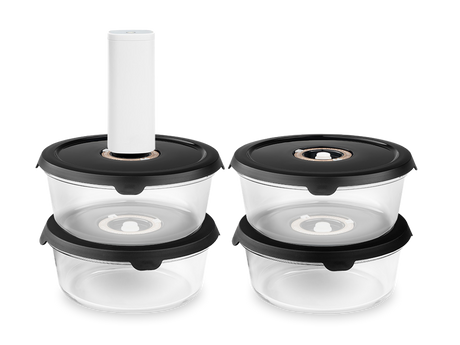 PYÖREÄ VAKUUMILASISÄILIÖ – 1400ML SARJA - 4 KPL - 1